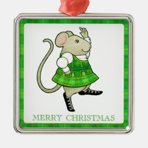 Argenté SOURIS DE JIG IRLANDAIS Ornement carré premium + T