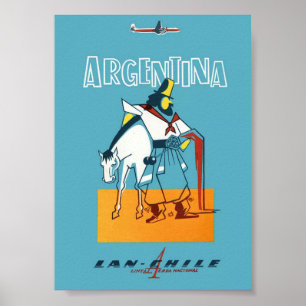 Argentine Retro Vintage voyage Poster Imprimer