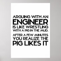 Argument avec ingénieur drôle Poster