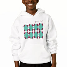 Argyle Graphic Kids Pullover à capuche