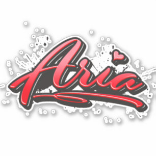 Aria autocollant graffiti coeur rouge