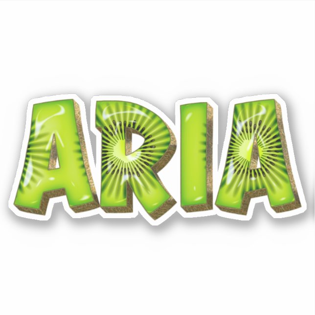 Aria Name Kiwi Design Autocollants (Devant)
