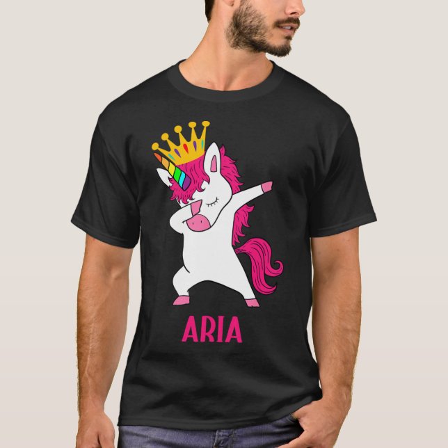 ARIA Personnalisé Dabbing Unicorn Queen T-Shirt (Devant)