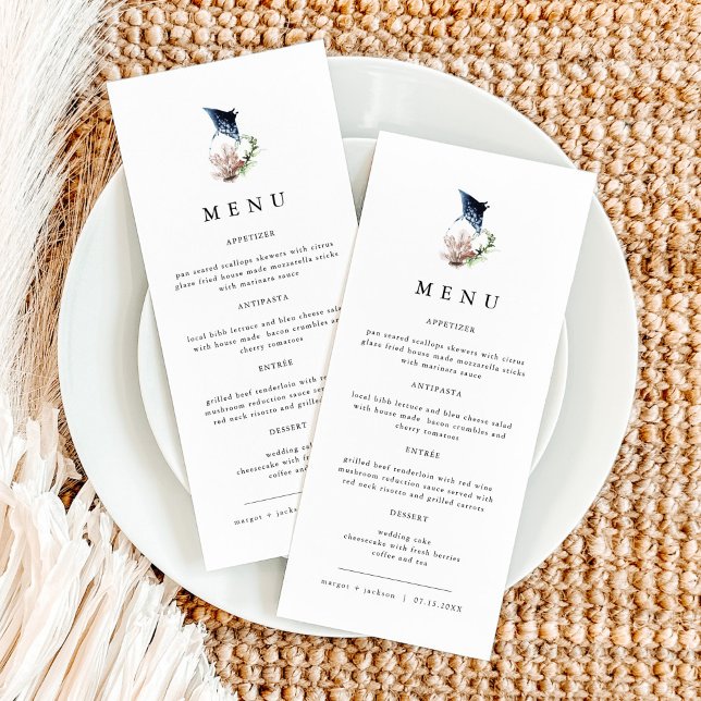 ARIEL Tropical Ocean Coral Manta Ray Beach Menu (Créateur téléchargé)