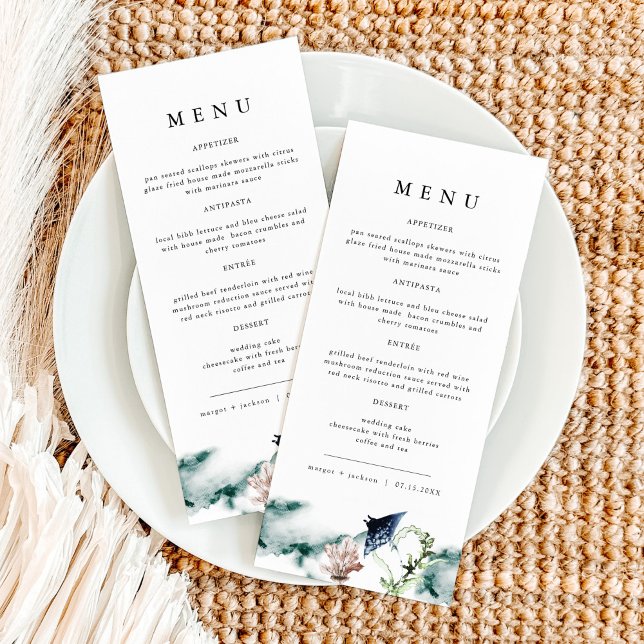 ARIEL Tropical Ocean Coral Manta Ray Beach Menu (Créateur téléchargé)