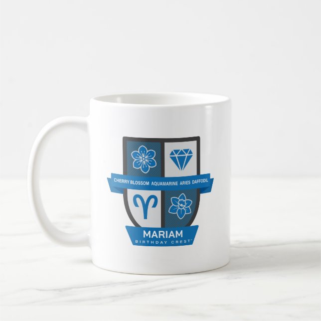 Aries Crest d'anniversaire™ pour mug du 21 au 31 m (Gauche)
