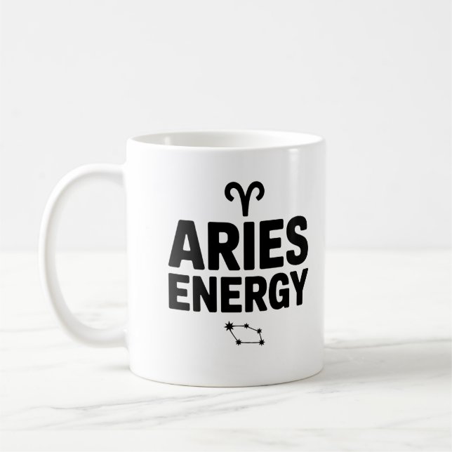 Aries Energy Mug - Zodiac Astrology Coffee Cup (Gauche)