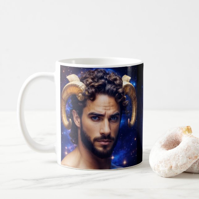 Aries Homme Astrological Coffee Mug (Avec donut)