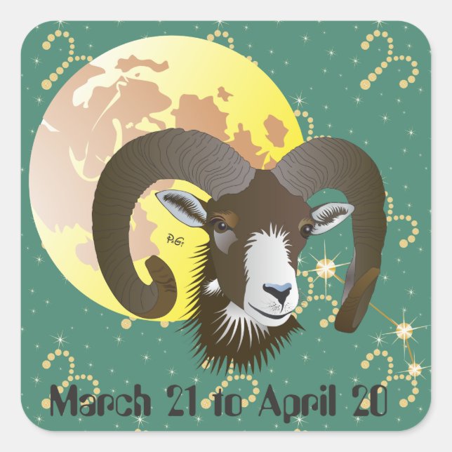 Aries March 21 à avril 20 Stickers (Devant)