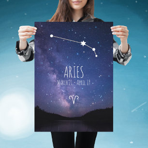Aries   Poster personnalisé Zodiac Constellation