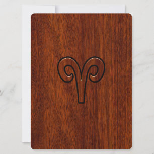 Aries Zodiac Connexion en acajou comme imprimé