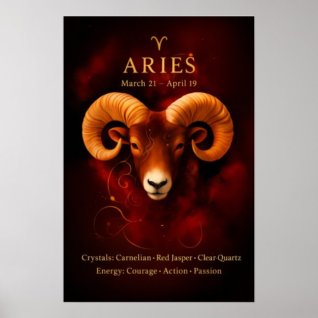 Aries Zodiac Crystal Poster Paper (Semi-Gloss) (Devant)