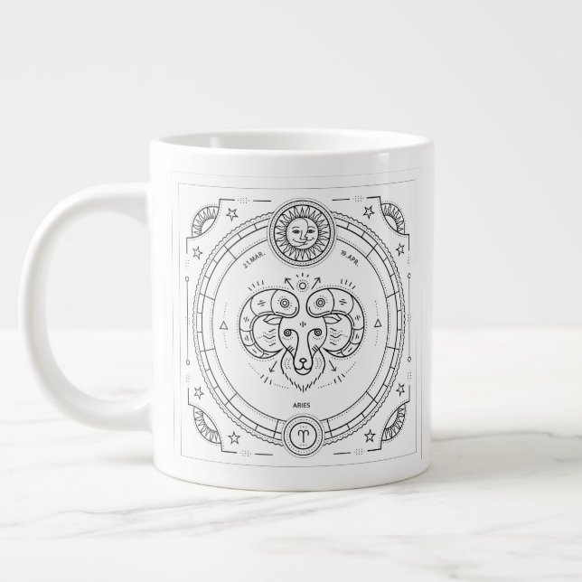 Aries Zodiac Custom Birthday Mug (Gauche)