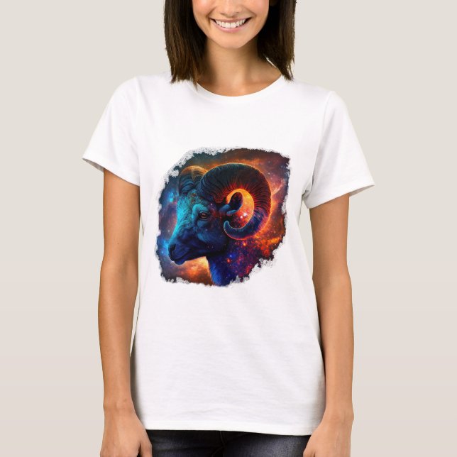 Aries Zodiac Star Sign Woman's Basic T-Shirt (Devant)
