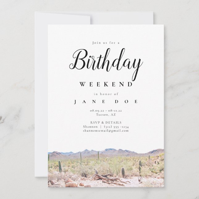Arizona Birthday Weekend Invitation (Devant)