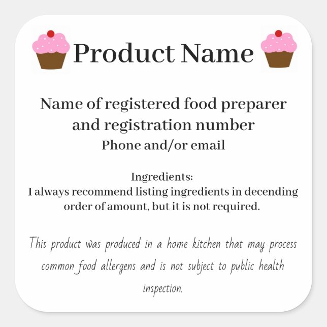 Arizona cottage droit nourriture étiquette boulang (Devant)