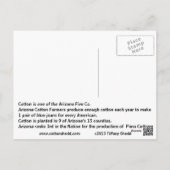 Arizona Cotton Facts Carte postale (Dos)
