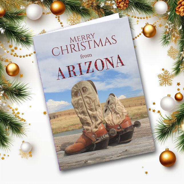 Arizona Cowboy Boot Yeeha Carte de Noël (Créateur téléchargé)