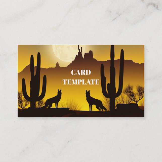 Arizona Desert Coyote Wolf Carte de visite (Devant)