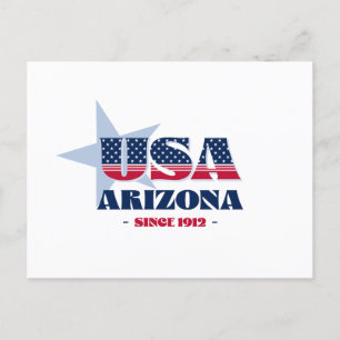 Arizona en carte postale rouge, blanche et bleue