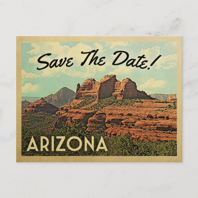 Arizona Enregistrer La Date Cartes Postales Vintag (Devant)