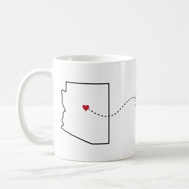 Arizona - Oklahoma - Heart2Heart Coffee Mug (Gauche)
