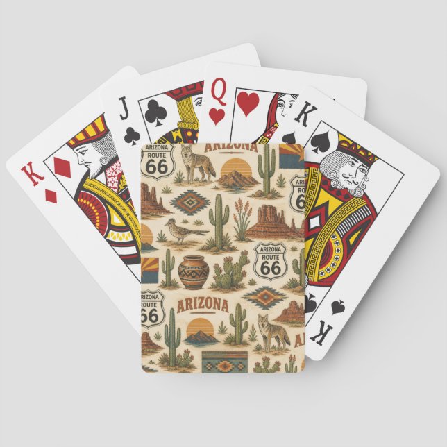 Arizona Route 66 Jeu de Poker du désert (dos)