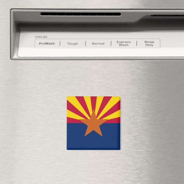Arizona State Flag Carré Magnet (In Situ (Lave-vaisselle))