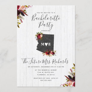 Arizona State Floral Bachelorette Party Invitation