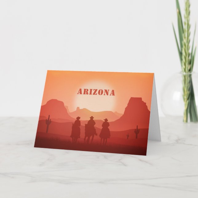 Arizona Sunset carte de voeux personnalisée (Devant)