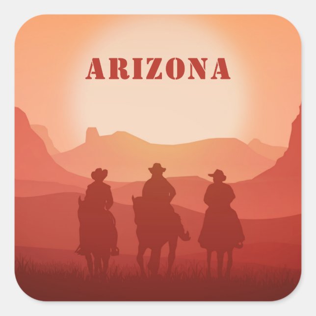Arizona Sunset stickers texte personnalisé (Devant)