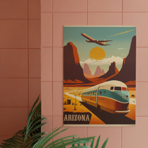 Arizona Vintage Travel Art Poster