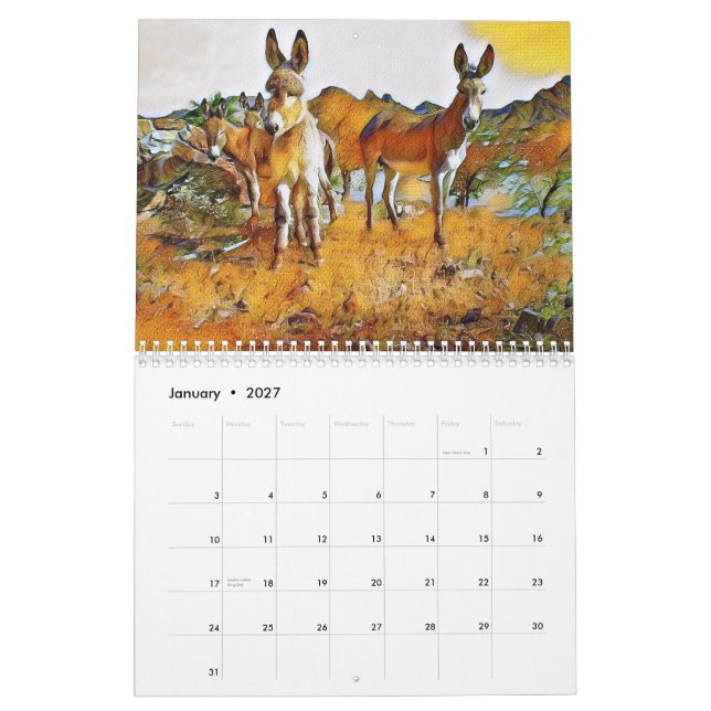 Arizona Wild Burro 2022 Calendrier (Jan 2027)
