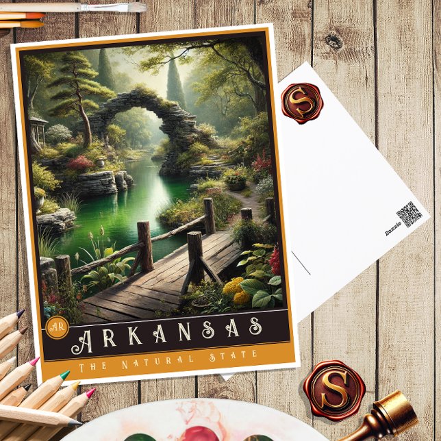 Arkansas | Carte postale État hyper-réaliste (Créateur téléchargé)