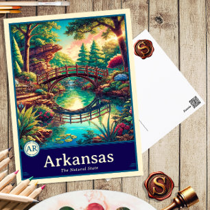 Arkansas Carte postale ombrée de style anime