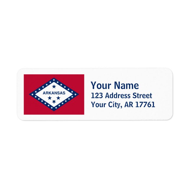 Arkansas Drapeau Retourner l'adresse Étiquettes (Devant)