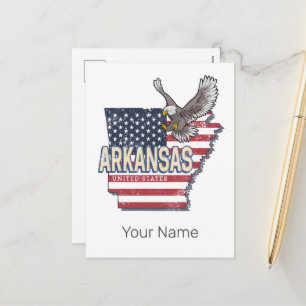 Arkansas États-Unis Carte Retro Vintage USA