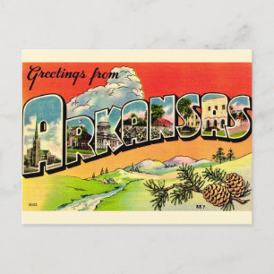 Arkansas Greet Colorée Carte Postale Vintage