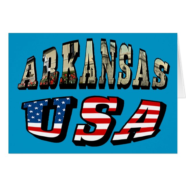 Arkansas Picture et USA Flag Text (Devant Horizontal)