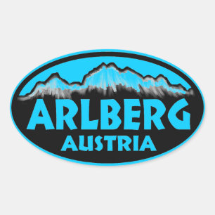 Arlberg Autriche stickers bleu ovale