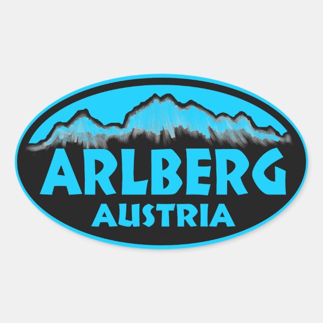 Arlberg Autriche stickers bleu ovale (Devant)