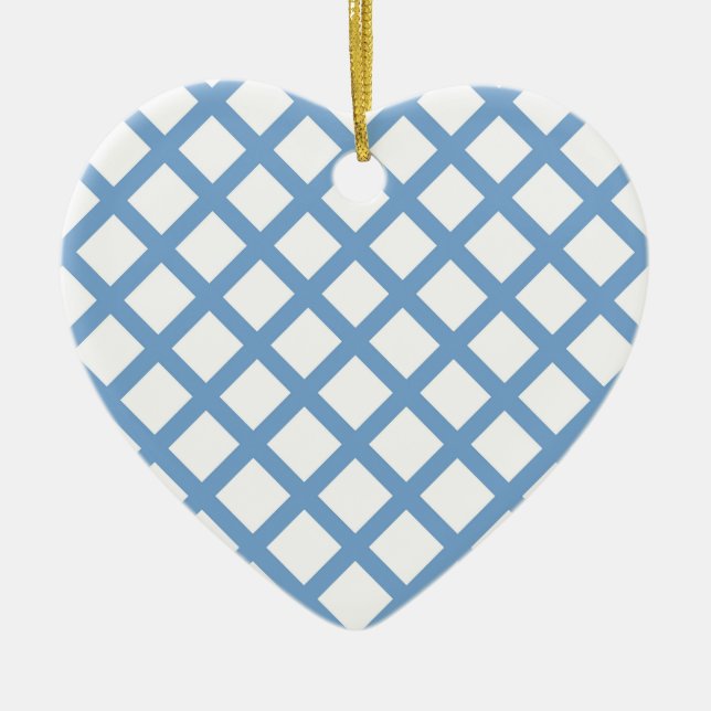 Arlequin Blanc Bleu Diamond Ornement (Devant)
