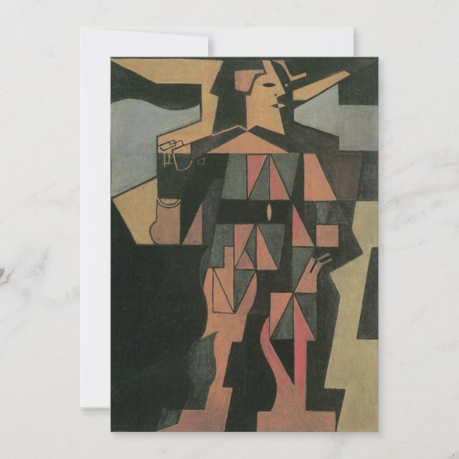 Arlequin de Juan Gris, Cubisme Vintage Art (Devant)