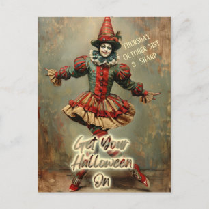 Arlequin d'Halloween en costume Invitation