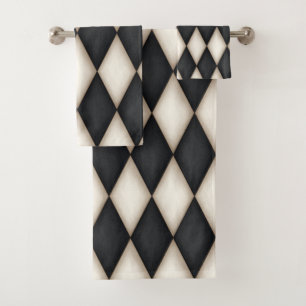 Arlequin Noir & Blanc Motif Élégant À damiers