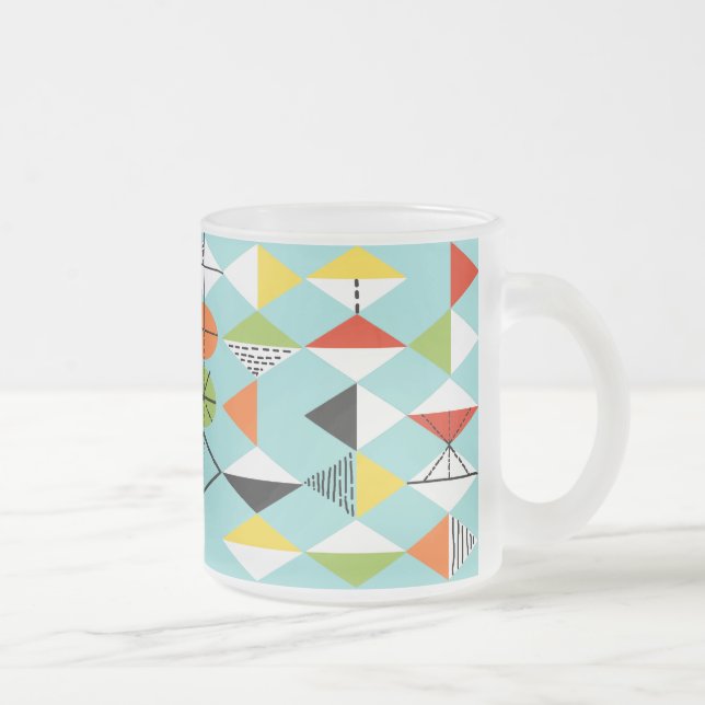 Arlequin Retro Motif de verre givrée Mug (Droit)