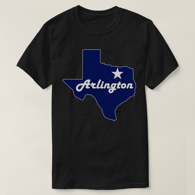 Arlington Texas Navy Blue Lone State Map TShirt (Design devant)