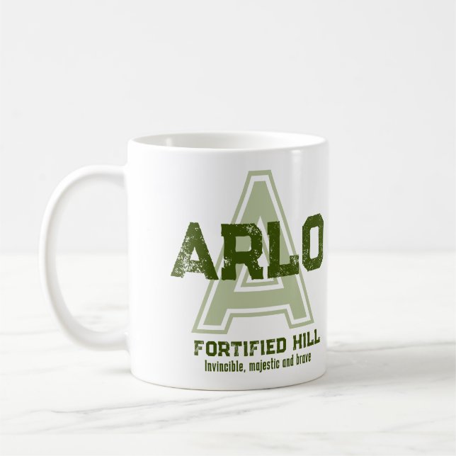 Arlo nom signifiant monographie de tasse de café v (Gauche)