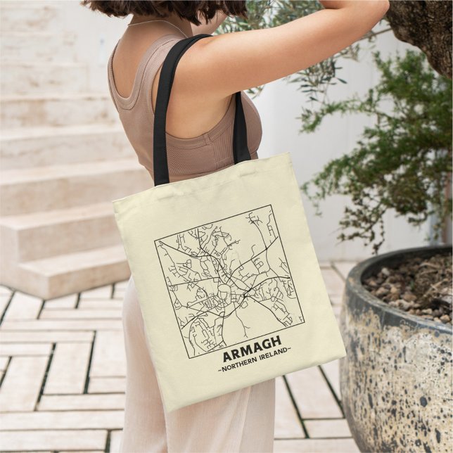 Armagh, Northern Ireland City Map Tote Bag (Créateur téléchargé)