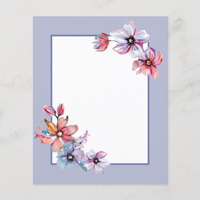 Armature d'aquarelle florale Papier à rebut (Devant)